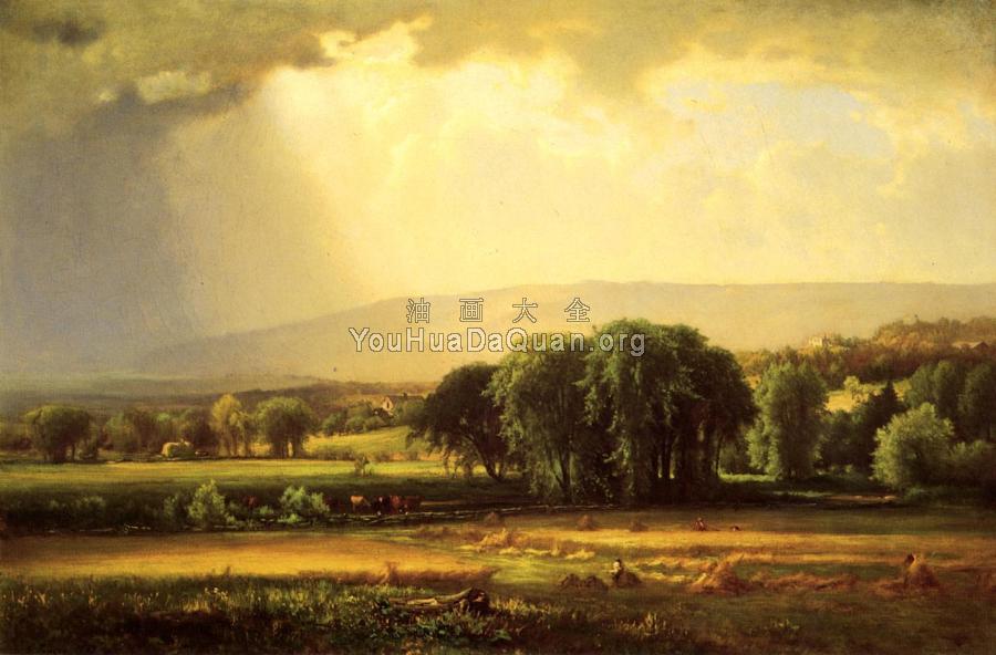 Harvest Scene in the Delaware Valley - 乔治·英尼斯